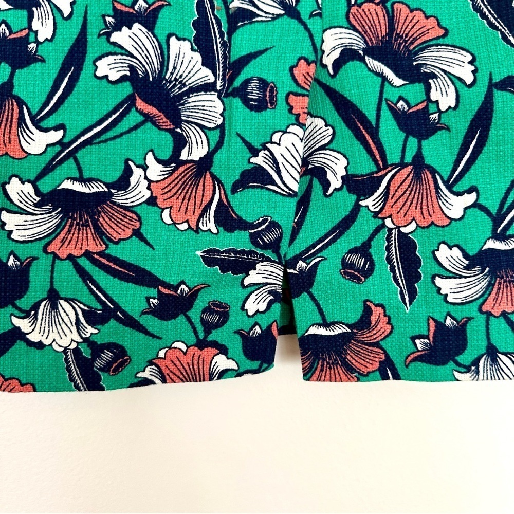 J. Crew Green Floral Basketweave Short Pencil Skirt Size 2 - Picture 7 of 10